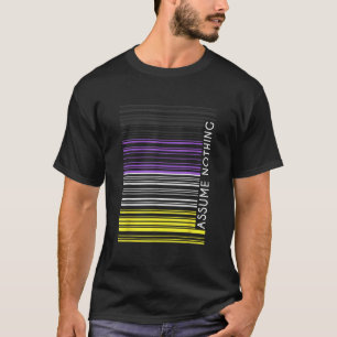 Camiseta Assuma Nada De Código De Barras Não Binário Enby G