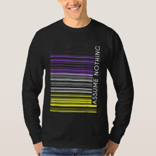 Camiseta Assuma Nada De Código De Barras Não Binário Enby G
