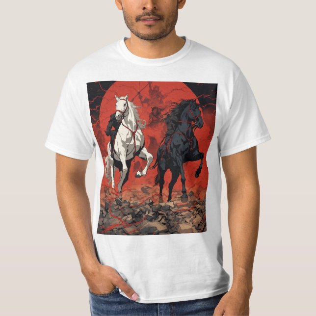 Camiseta Assunto: Joia Galopante: Cavalos de Cartoon em Cam (Frente)