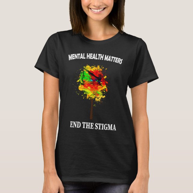 Camiseta Assuntos De Saúde Mental Acabam Com A Lua De Consc (Frente)