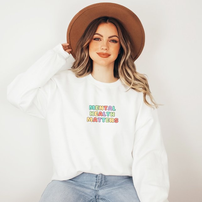 Camiseta Assuntos de Saúde Mental | Bolsa de pêssego Koni (Mental Health Matters Sweatshirt | Quote Koni Peach Candy | Aesthetic Sweater)