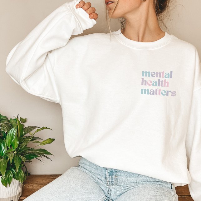Camiseta Assuntos de Saúde Mental | Citação das Cinzas mist (Mental Health Matters Sweatshirt | Quote Mixed French Grey | Aesthetic Sweater)