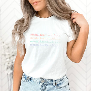 Camiseta Assuntos de Saúde Mental Cotação IV Pastel Rainb