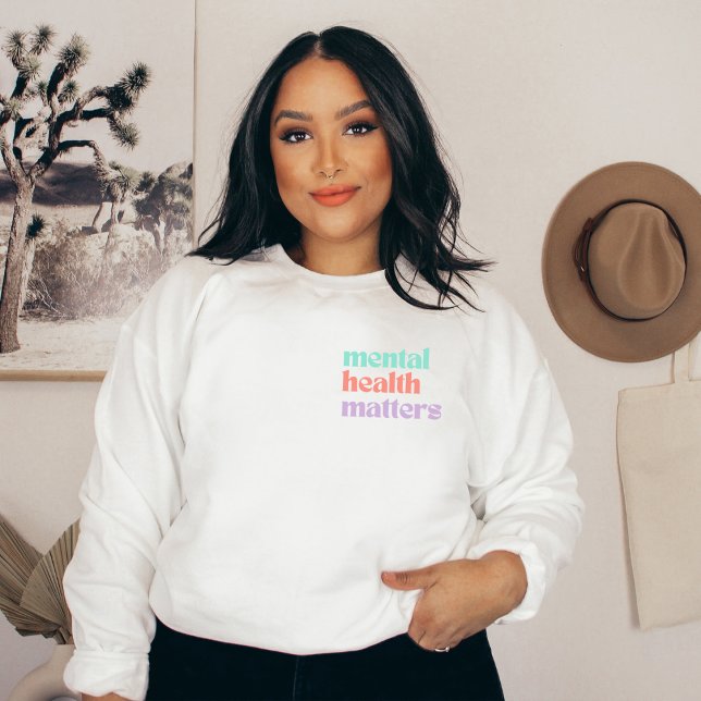 Camiseta Assuntos de Saúde Mental | Doces De Pêssego Com Co (Mental Health Matters Sweatshirt | Retro Quote Peach Candy | Aesthetic Sweater)