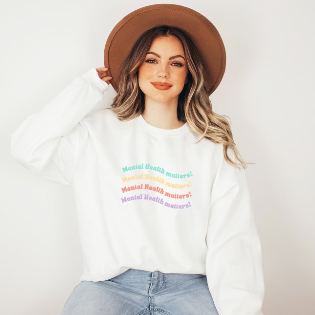 Camiseta Assuntos de Saúde Mental | Doces De Pêssego Para R (Mental Health Matters Sweatshirt | Wavy Retro Peach Candy | Aesthetic Sweater)