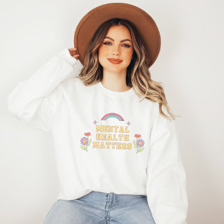 Camiseta Assuntos de Saúde Mental | Groovy Rainbow Peach Ca