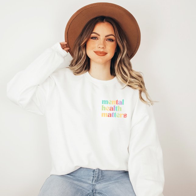 Camiseta Assuntos de Saúde Mental | Pêssego Misto de Cota R (Mental Health Matters Sweatshirt | Quote Mixed Peach | Aesthetic Sweater)