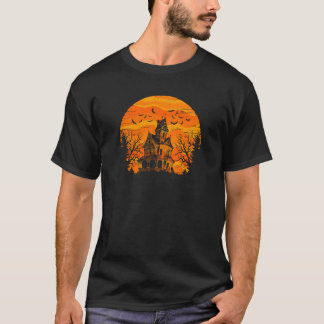 Camiseta Assustador Casas Assustadas Árvores de Morcegos Do