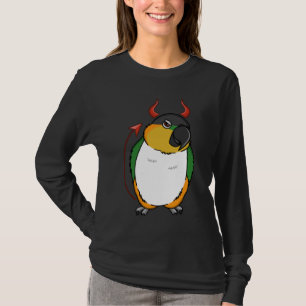 Camiseta Assustador do Diabo Papagaio I Preto chefiado Caiq