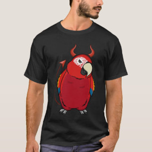 Camiseta Assustador do Diabo Papagaio I Scarlet Macaw