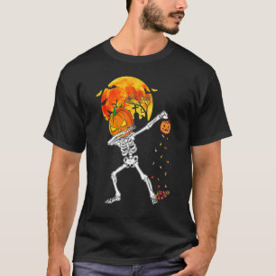 Camiseta Assustador Do Esqueleto Pumpkin Halloween Figurume
