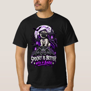 Camiseta Assustador É Melhor Com Um Pug Latindo Roupas De H