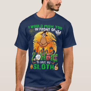 Camiseta Assustador Empurra-Te À Frente Dos Zumbis Para Sal