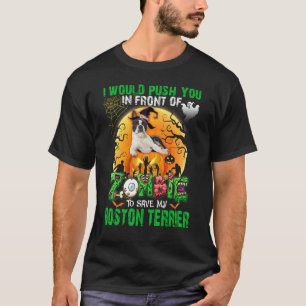 Camiseta Assustador Empurra Você Na Frente Dos Zumbis Para