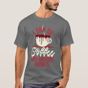 Camiseta Assustador Eu Corro Em Café e Filmes de Terror ami