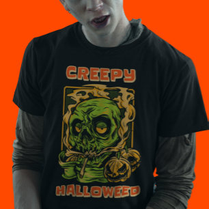 Camiseta Assustador Halloweed Engraçado Stoner Halloween