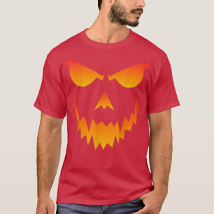 Camiseta Assustador Jack O Lanterna Rosto Abóbora Halloween