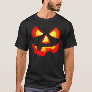 Camiseta Assustador Pumpkin Face Jack O' Lanterna Halloween