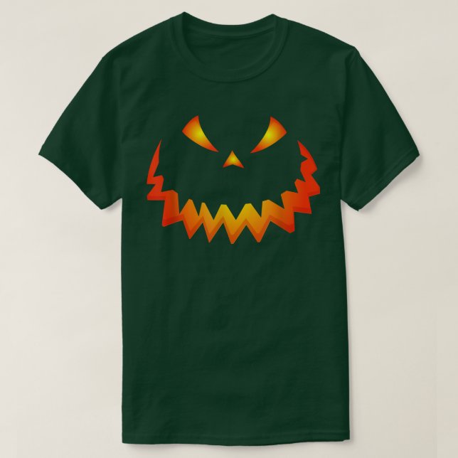 Camiseta Assustador Pumpkin Rosto Horror Jack O Lanterna Ha (Frente do Design)