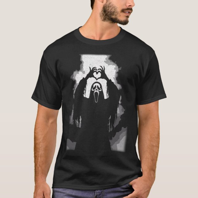 Camiseta Assustador Rosto Horror Poster Halloween (Frente)
