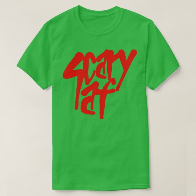 Camiseta Assustador Texto Vermelho Af (Frente do Design)