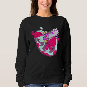 Camiseta Assustador Vaporwave Art Chainsaw Animal Creepy