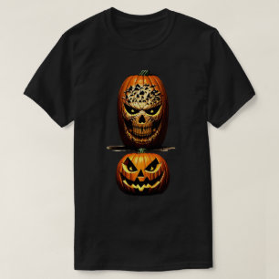 Camiseta Assustadora de Abóbora de Halloween