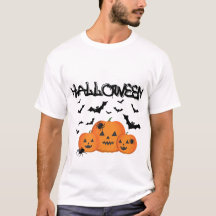 Camiseta Assustadora de Abóboras e Morcegos de Hal