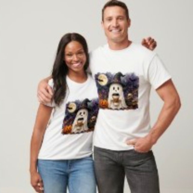 Camiseta Assustadora de Fantasma de Halloween | Ab (Criador carregado)