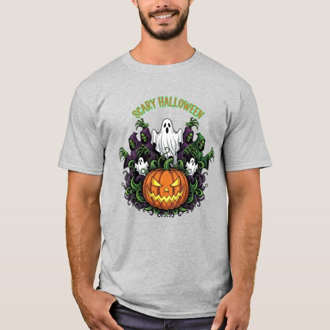 Camiseta Assustadora de Fantasma e Ceifador de Hal (Frente)