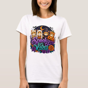Camiseta Assustadora de Gato de Halloween Fofo, Ad