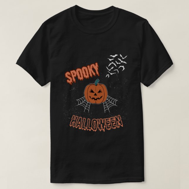 Camiseta Assustadora de Halloween, Camisa da Tempo (Frente do Design)