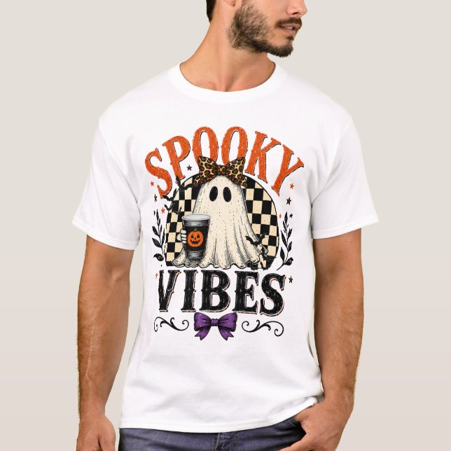 Camiseta Assustadora de Halloween Retro Fofa (Frente)