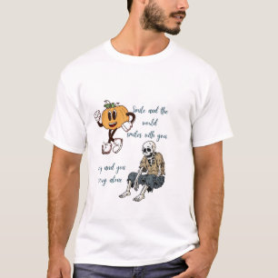 Camiseta Assustadoramente Fofa de Abóbora e Esquel