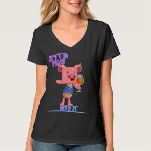 Camiseta Assustando Com Ele Bebendo De Porcos Citações Humo