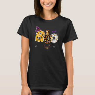 Camiseta Assustar Halloween Com Aranhas E Coruja Meninos Co