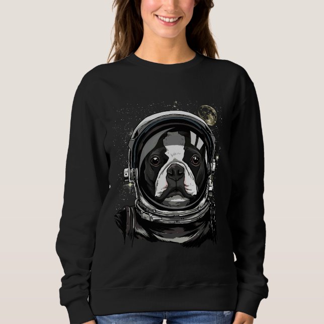 Camiseta Ast de Exploração Espacial do Cão de Boston Terrie (Frente)