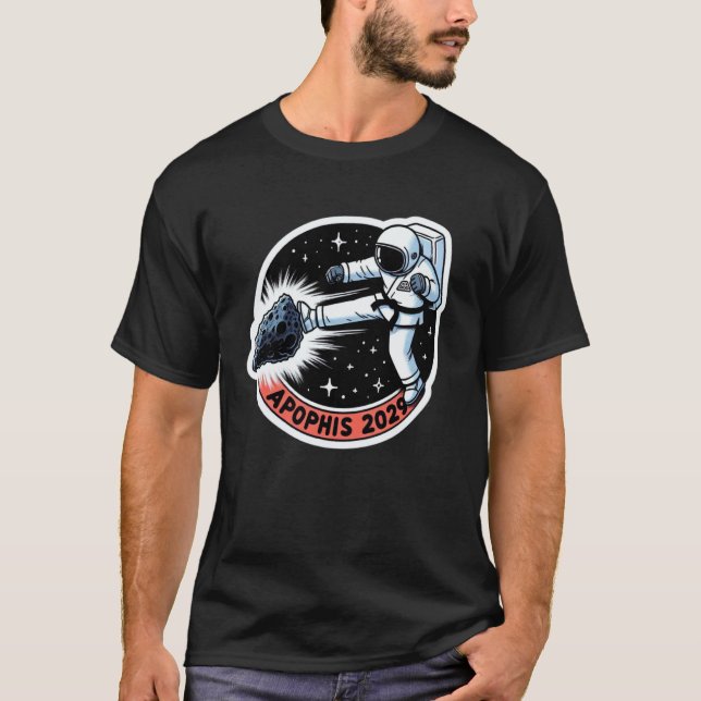 Camiseta Asteróide Engraçado Apophis Chute de Karatê no Met (Frente)