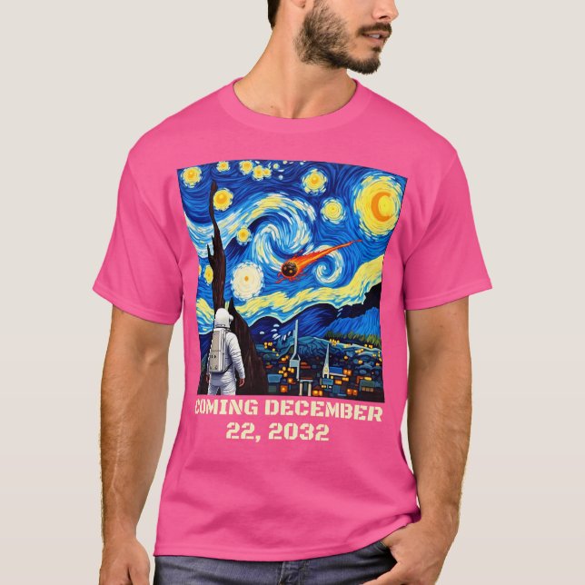 Camiseta Asteroide Funny 2032 Yr4 Asteroide 2024 Yr4 Homens (Frente)