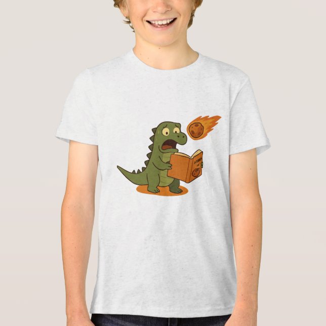 Camiseta Asteroides e Você, Um Livro Para Dinossauros (Frente)