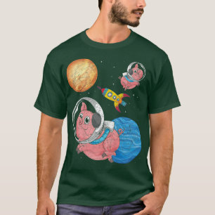 Camiseta Astr. Viagem de Foguete de Fazenda de Espaço Plane