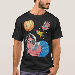 Camiseta Astr. Viagem de Foguete de Fazenda de Espaço Plane