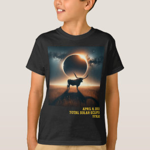 Camiseta Astro Comemorativo de 2024 Eclipse Solar Total do 
