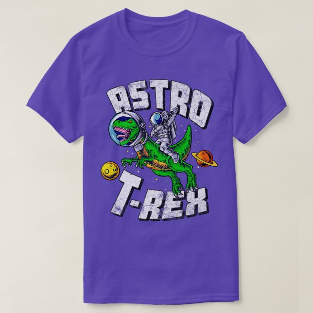 Camiseta Astro TRe Dinosaur Tyrannosaurus Re Dino Astronaut (Frente do Design)