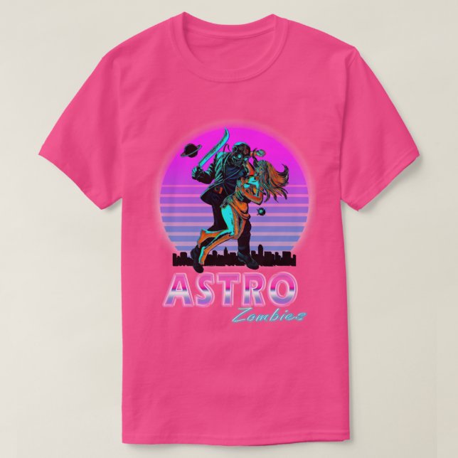 Camiseta Astro Zombies Vapor Wave Transparente Fundo (Frente do Design)