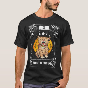 Camiseta Astrologia Gótica Oculto Roda Da Fortuna Gato Taro