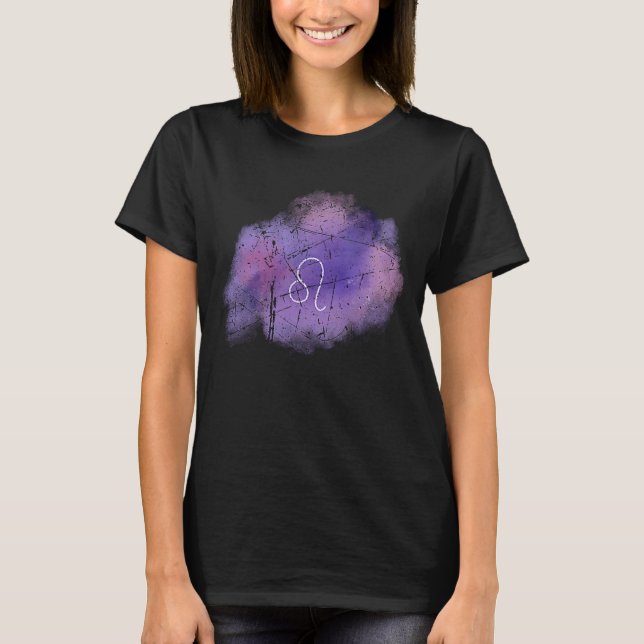Camiseta Astrologia Leo Zodiac Símbolo de Nascimento Homens (Frente)