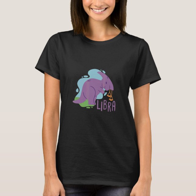 Camiseta Astrologia Libra Dinossaur (Frente)