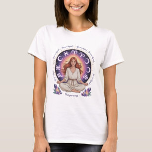 Camiseta Astrologia Meditação Yoga Exercício Zodíaco Crista