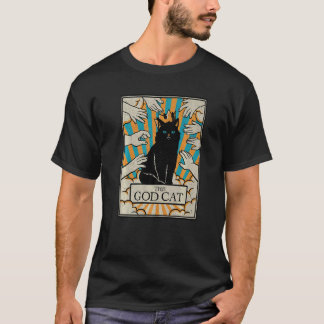 Camiseta Astrologia O Gato Deus Leitor de Cartas de Tarot G